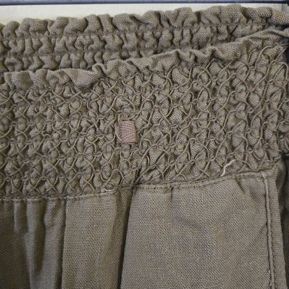Ci Sono Olive Linen Blend Pull On Cropped Straight Leg Pants Size L - Picture 4 of 6